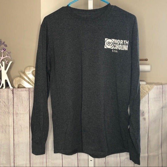 Excursion Outfitters Gray Long Sleeve North Carolina Tee No Size Tag - Picture 1 of 5